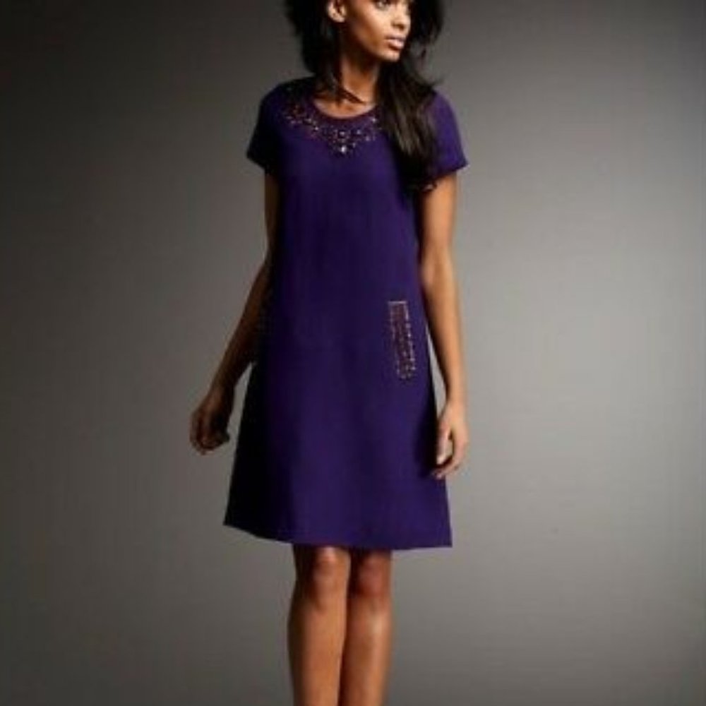 Sale! Kate Spade Purple Jeweled Shift Dress - Sz 4